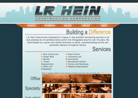 LR Hein Construction - Home Page screen capture