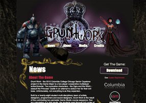 Gruntwork Game Site - Home Page screen capture